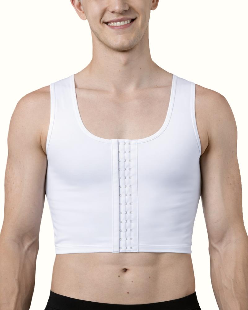 Chest binder verstelbare borst compressie top voor mannen comfortabel discreet onder kleding zwart wit