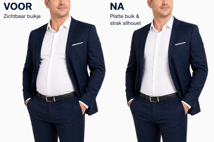 Body Shaper bodyshaper corrigerend shirt mannen verstevigd verstelbare buikband compressie shapewear zwart wit