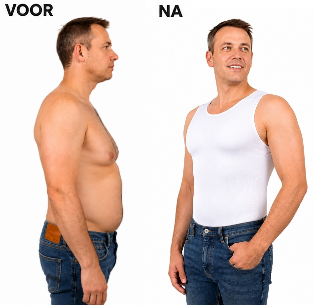 Seamless Compression Tank voor mannen - voor en na