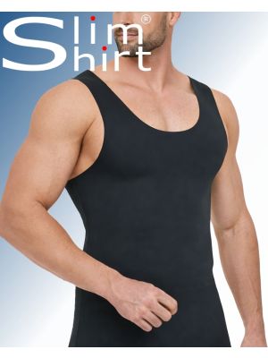 Slim Fit Shaper shapewear shirt mannen zwart zijaanzicht naadloos compressie shirt