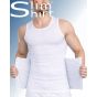 Bodyshaper corrigerend shirt mannen wit vooraanzicht buikband shaping