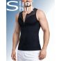 Body shaper vest zwart zijaanzicht verstevigde rugbanden