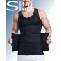 Bodyshaper corrigerend shirt mannen zwart vooraanzicht verstelbare buikband