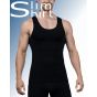 Laser Cut shapewear shirt mannen zwart vooraanzicht compressie shirt