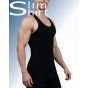 Laser Cut shapewear shirt mannen zwart zijaanzicht platte naden