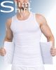 Bodyshaper corrigerend shirt mannen wit vooraanzicht buikband shaping