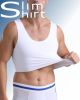 Slim Fit Binder compressie top mannen wit zijaanzicht onzichtbaar onder kleding