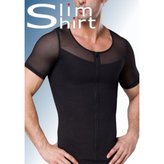Body Zipper T-Shirt. Corrigerend mannen T-Shirt voor een strakker en slanker bovenlichaam.