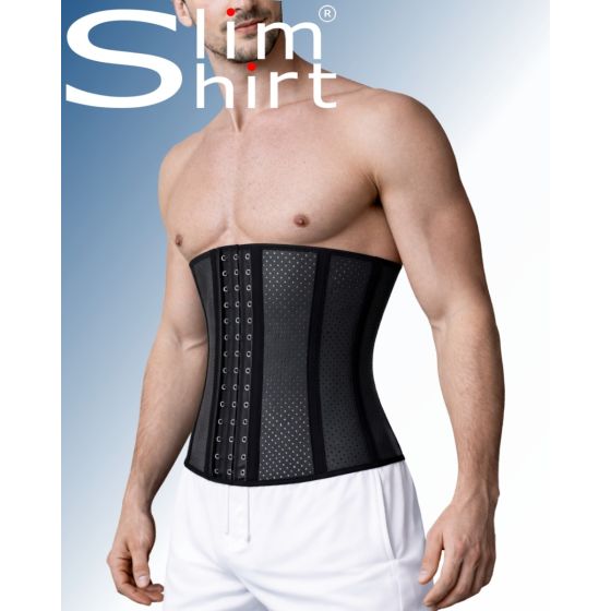Geperforeerde corrigerende buikband voor mannen: flexibel, latex, ondersteuning voor taille en buik.